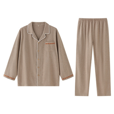 情侣女士纯棉磨毛睡衣套装