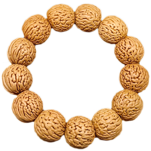 蚂蚁密纹扇面精品天然野生桃核桃胡手串文玩念珠佛珠成人男女情侣