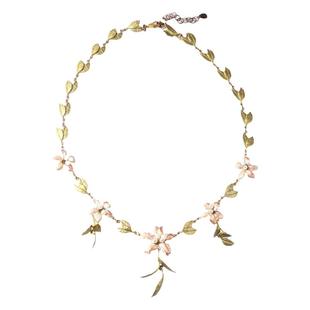MichaelMichaud杜鹃花花叶链华丽款晚礼服项链女小众设计复古礼物