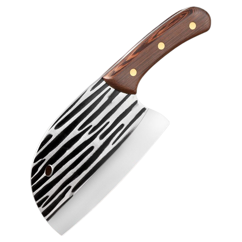 龙泉菜刀家用圆头锻打斩切两用刀具厨房锋利切菜切肉刀厨师杀鱼刀