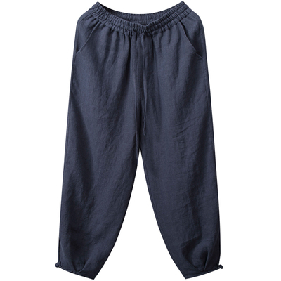 男士九分裤亚麻灯笼裤