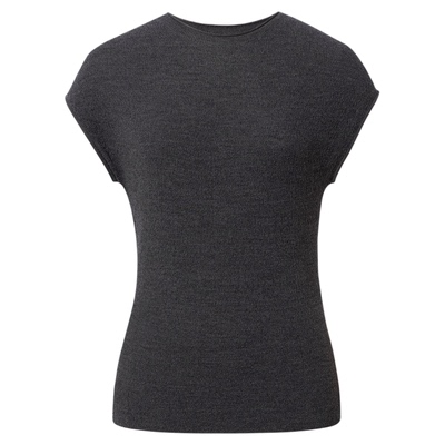 陌可/2026新款新澳精仿羊毛18针柔软立体小飞袖圆领T恤女