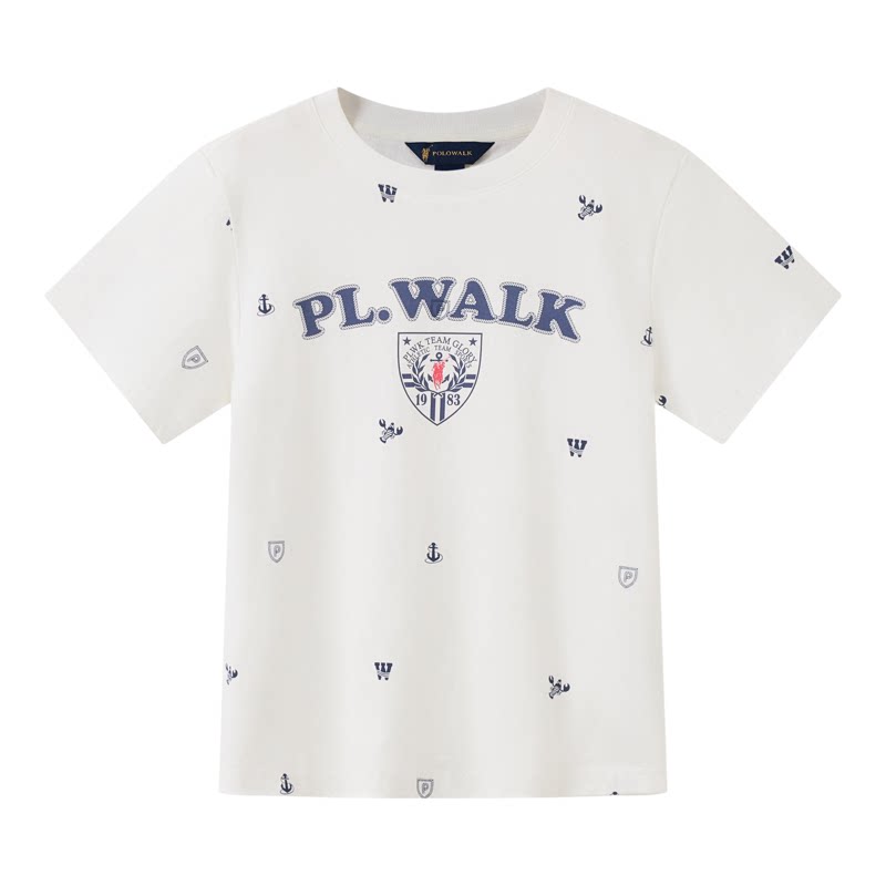 POLOWALK男童短袖T恤舒适圆领