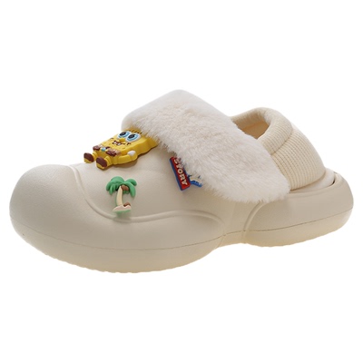 可爱防水加绒包跟棉鞋