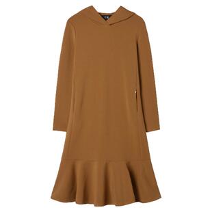 奥莱专柜品牌撤柜正品 WP秋装2025新款 简约风中裙连帽长袖连衣裙