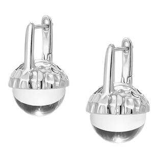 iSTONE/石头记小灯泡耳环纯银简约高级感轻奢天然白水晶耳钉女款