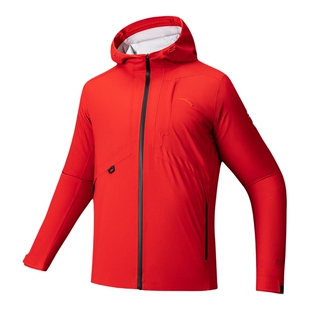 安踏中国风暴甲硬壳冲锋衣红色本命年新年男新款户外徒步登山服男