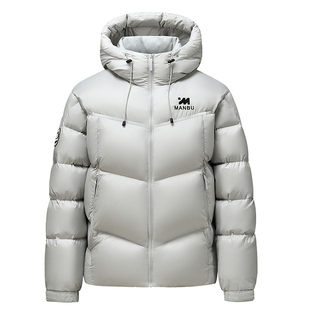 鸭鸭漫步系列羽绒服男2025年秋冬季新款时尚运动加厚保暖连帽外套