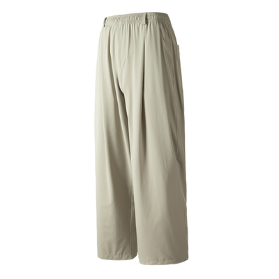 双裥褶垂感阔腿懒人西裤