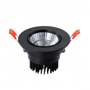 黑色嵌入式COB射灯防眩光可调角度led小山丘7.5公分9.5天花灯筒灯
