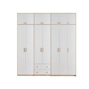 全友家居现代北欧风衣柜家用卧室小户型收纳储物柜子实木拉手衣橱