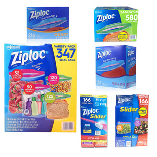 Costco美国 Ziploc密保诺保鲜密封袋 夹链拉链家用食品袋大中小号