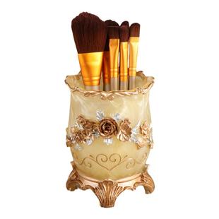 欧式高档树脂化妆刷收纳筒韩国创意礼品时尚摆件化妆笔收纳笔筒