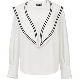 Vero Moda衬衫女2025夏季新款宽松圆领可拆卸领巾衬衫325251010