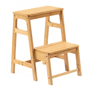 多功能二步梯凳家用折叠凳登高楼梯台阶凳子两用实木高凳人字梯子