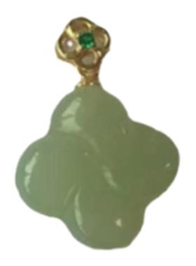 高级设计感S925纯银镶嵌和田玉幸运四叶草吊坠女轻奢小众送礼物