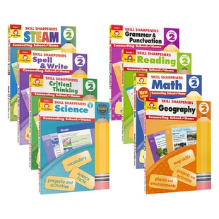 【自营】Evan-Moor Skill Sharpeners Grade 2 美国加州教辅技能铅笔刀 儿童英语练习册 Reading Math 地理 STEAM 英文原版图书