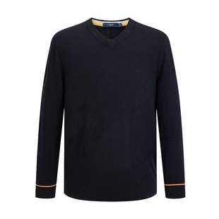 伦德马【含山羊绒】LONDA 伦德马新款V领羊毛衫长袖保打底毛衣男