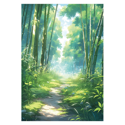 可爱治愈竖版自粘背景墙贴