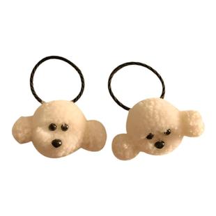 可爱白色小狗发圈女毛茸茸少女心发绳头绳小皮筋耐用发饰头饰秋冬