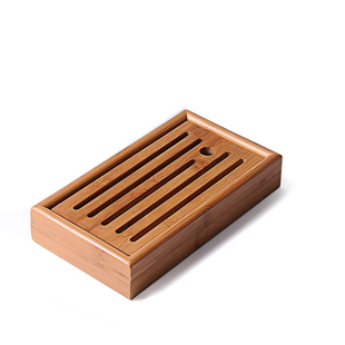 竹制小茶盘方形干泡盘小号竹制迷你储水式托盘茶海台功夫茶具茶道