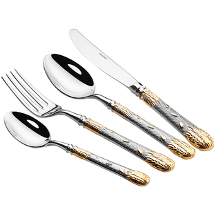 304不锈钢刀叉高档西餐餐具牛排刀叉勺三件套装欧式轻奢牛扒刀叉