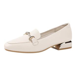 达芙妮单鞋乐福鞋女2026新款春季女鞋法式通勤单鞋配裙粗跟皮鞋女