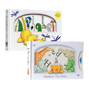 英文原版 Van Fleet Alphabet Heads 儿童触摸操作科普立体书2册 Matthew Van Fleet 纸板书 幼儿启蒙认知 趣味玩具书认知书