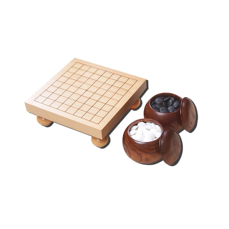 世联 儿童7/9/13路新榧实木小棋盘围棋套装 初学五子棋套装25包邮