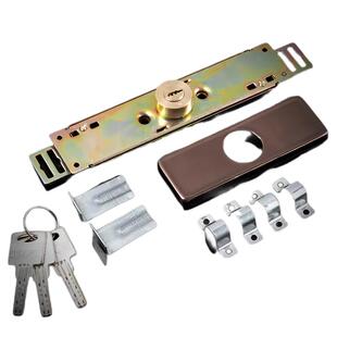 卷帘门锁卷闸门锁中间开通用型铜芯十字老式底开防盗防撬门锁配件