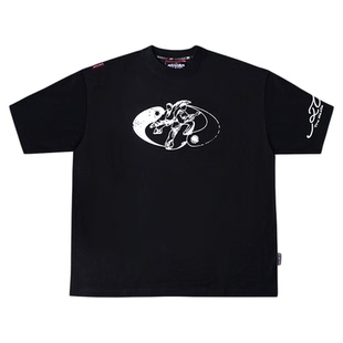 ACUSA TRU MASTA亚文化奇门遁甲风水师巨幅印花短袖T恤宽松版型男