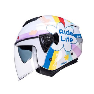 RYMIC头盔摩托车半盔双镜片机车通勤四分之三盔电动车男女生四季