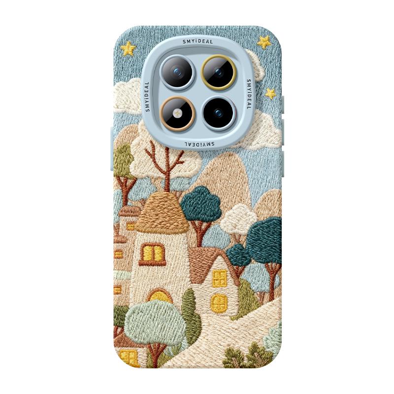 适用红米note15pro手机壳女款note14保护套小米高级note13pro硅胶防摔10por+全包13刺绣小镇12turbo软11好看