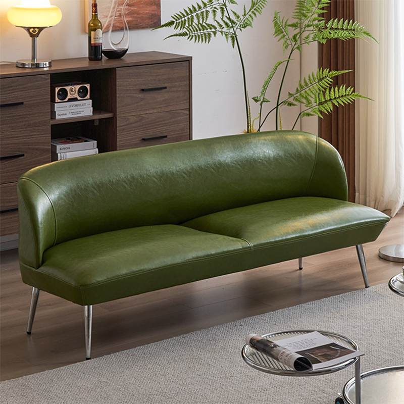 覆古沙发小户型客厅窄蜡新款2025油双人休息区绿色服装店三版皮人