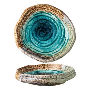 巷子尾〖一眼心动〗7英寸冰裂纹菜碗异形沙拉盘复古陶瓷菜盘餐盘