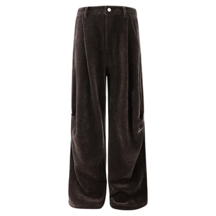 BJHG不计后果雪尼尔休闲裤子男款秋冬潮牌加厚保暖冬装运动卫裤女