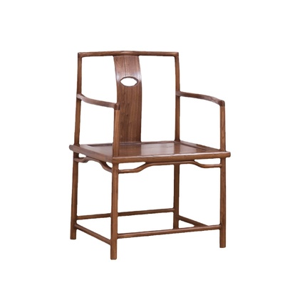 老榆木新中式圈椅三件套禅意茶椅