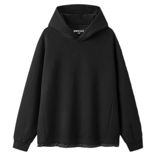 森柔|商场同款森马卫衣男冬季拼接磨毛2025新款时尚休闲连帽上衣