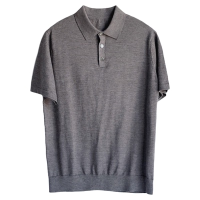 男士精纺山羊绒极简翻领POLO衫