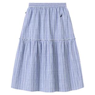 NAUTICA/诺帝卡童装女童半身裙夏季新款女孩条纹伞裙长裙儿童裙子