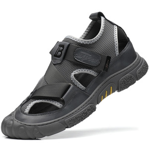 弹力透气潮鞋夏季男鞋男士内增高鞋沙滩鞋大孔凉鞋镂空洞洞鞋包头