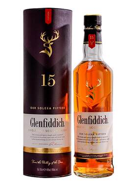 【自营】Glenfiddich格兰菲迪15年单一麦芽苏格兰威士忌700ml行货