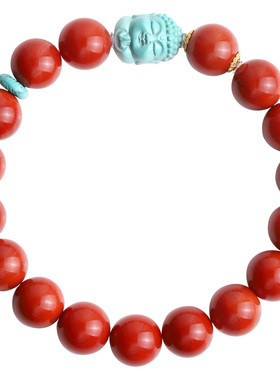 心斋堂南红绿松石宝宝佛手串