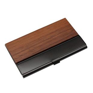 名片夹 男女式商务创意定制刻字高档木质简约礼品不锈钢 名片盒子