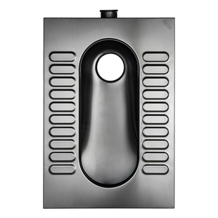 芬驰北欧304不锈钢黑色蹲便器家用卫生间蹲坑式大便池酒吧KTV蹲厕