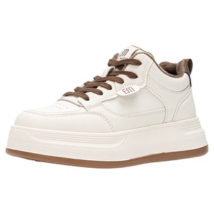 依思q厚底小白鞋女2025冬新款加绒保暖棉鞋高帮女鞋爆款百搭鞋子