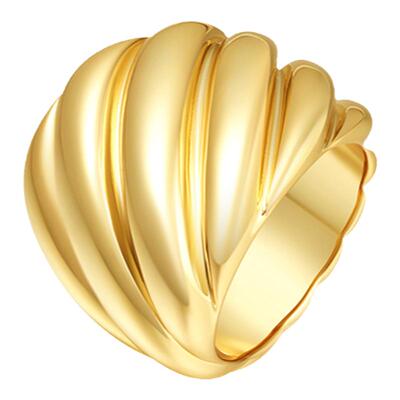 ASCENDER螺纹肌理宽戒指