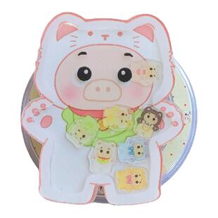 可爱卡通猪猪猫咪狗狗摇摇乐手机磁吸支架适用magsafe指环扣背贴