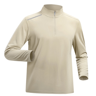 防晒速干衣长袖男跑步训练服春夏半拉链健身户外登山骑行运动T恤