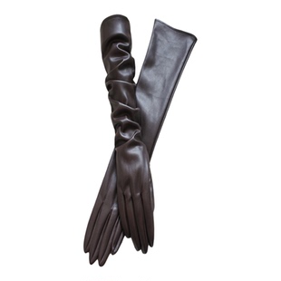 新款女士PU仿皮秋冬加长过肘摄影演出高档拍摄手套